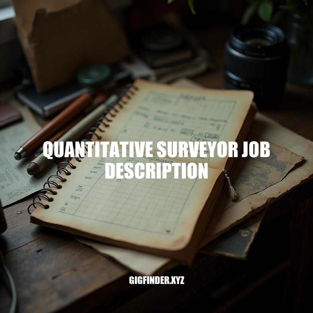 Quantitative Surveyor Job Description: Role, Responsibilities & Requirements